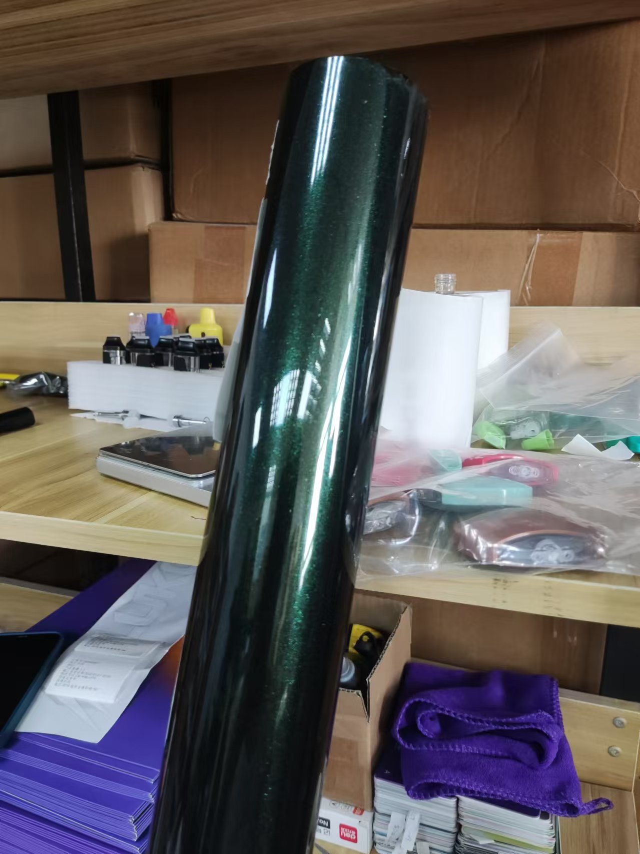 Gloss Metallic Diamond Benz Emerald Green Car Vinyl Wrap PET review Diamond 00