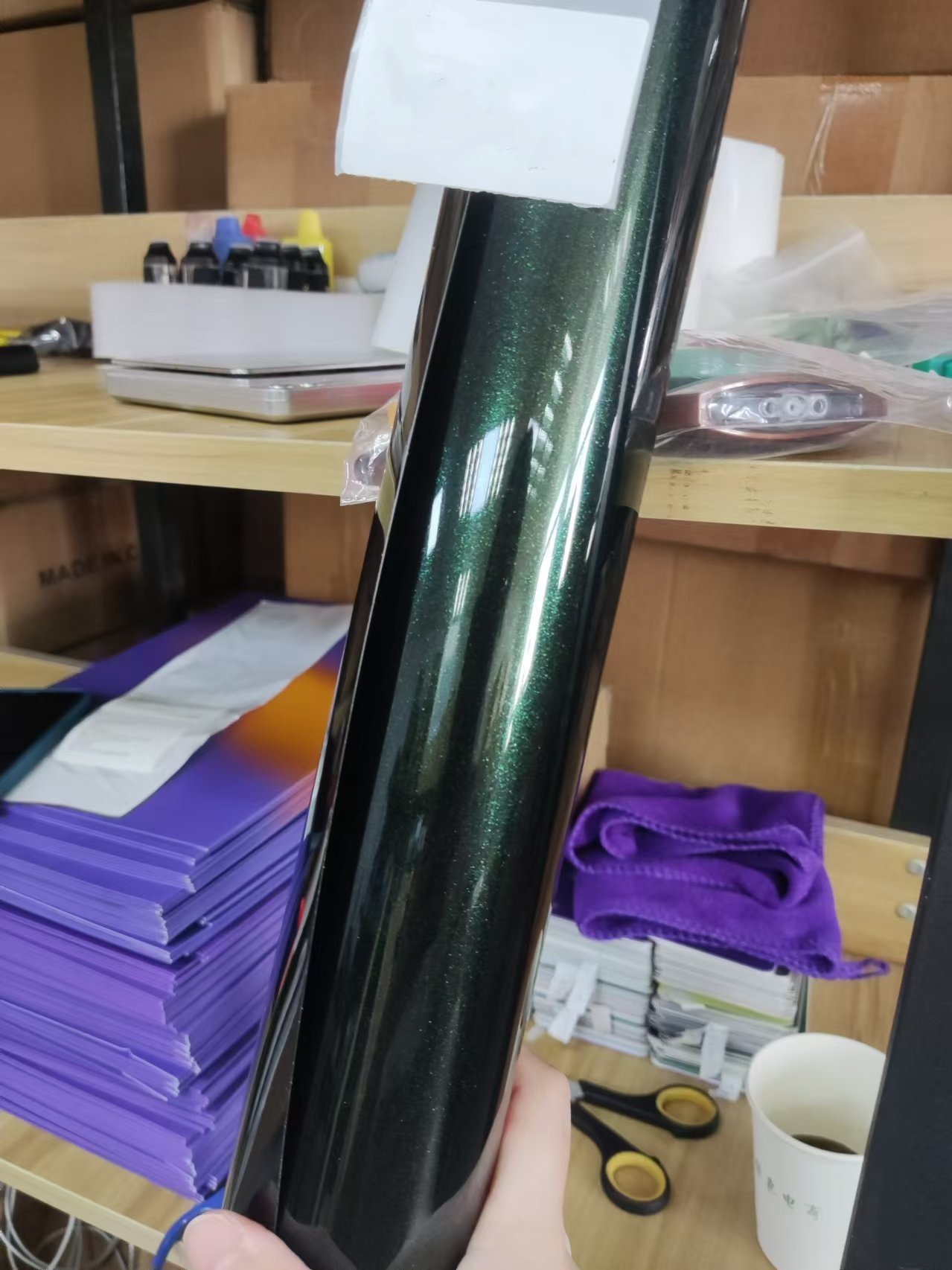 Gloss Metallic Diamond Benz Emerald Green Car Vinyl Wrap PET review Diamond 01