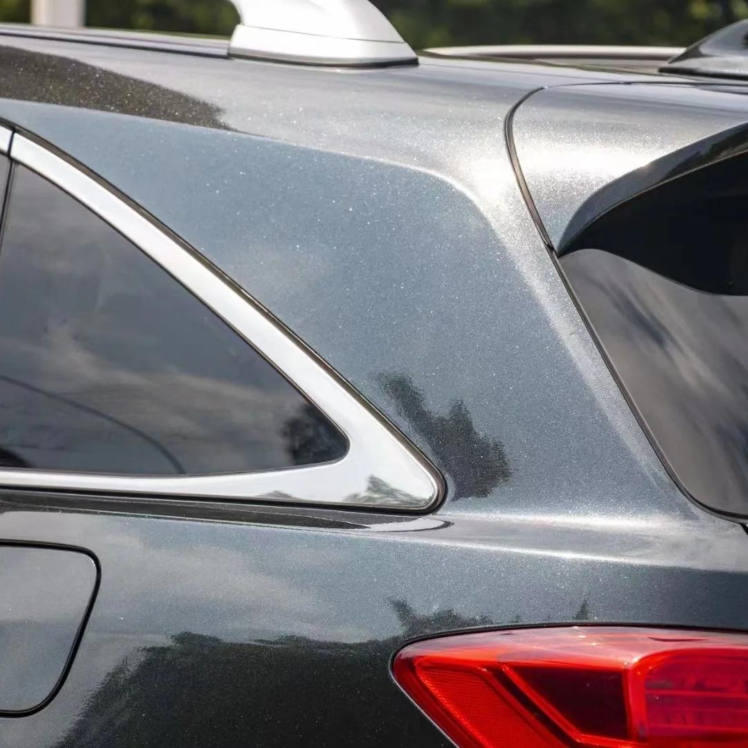 Gloss Metallic Glitter Black Car Vinyl Wrap PET review Black 02