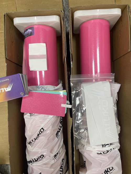 Gloss Metallic Sparkle Glitter Pink Car Vinyl Wrap  review 