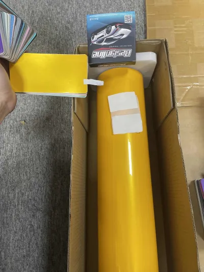 Gloss Metallic Golden Yellow Car Vinyl Wrap  review Metallic