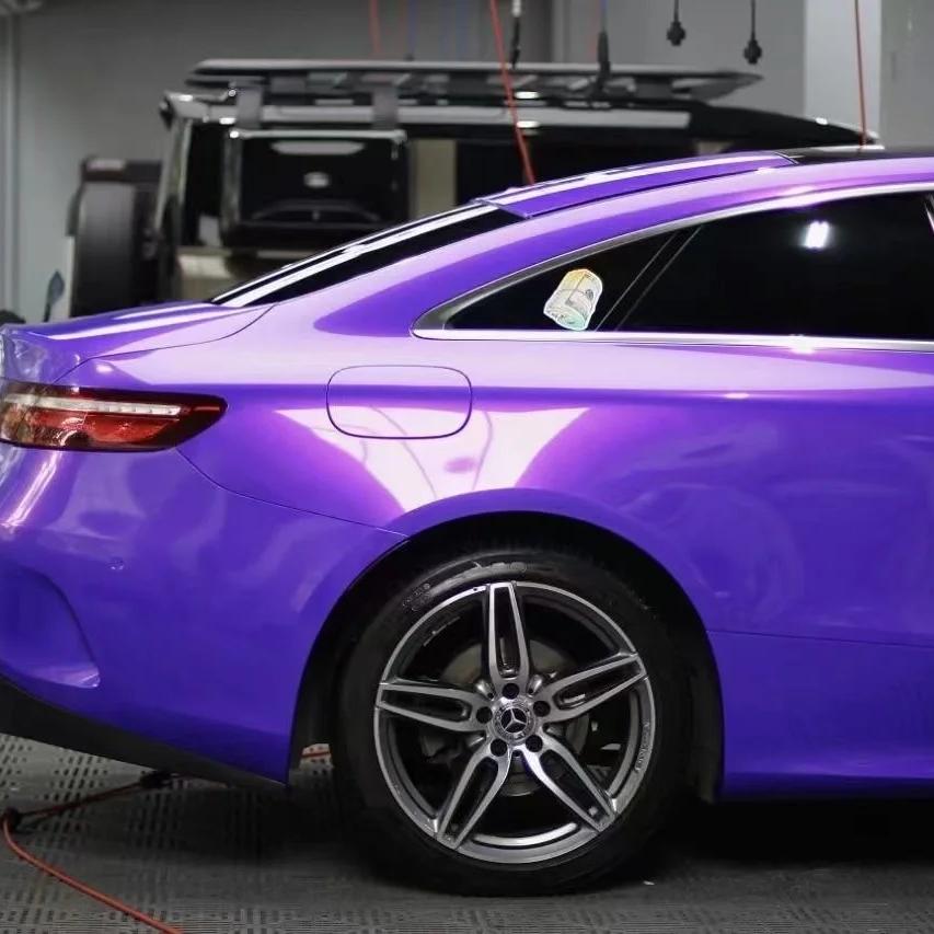 Glossy Metallic Royalty Purple Explosion Purple Vinyl Wrap PET review Hefty 01