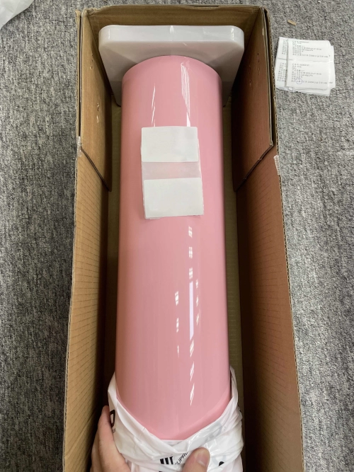 Gloss Crystal Peach Pink Car Vinyl Wrap PET review 