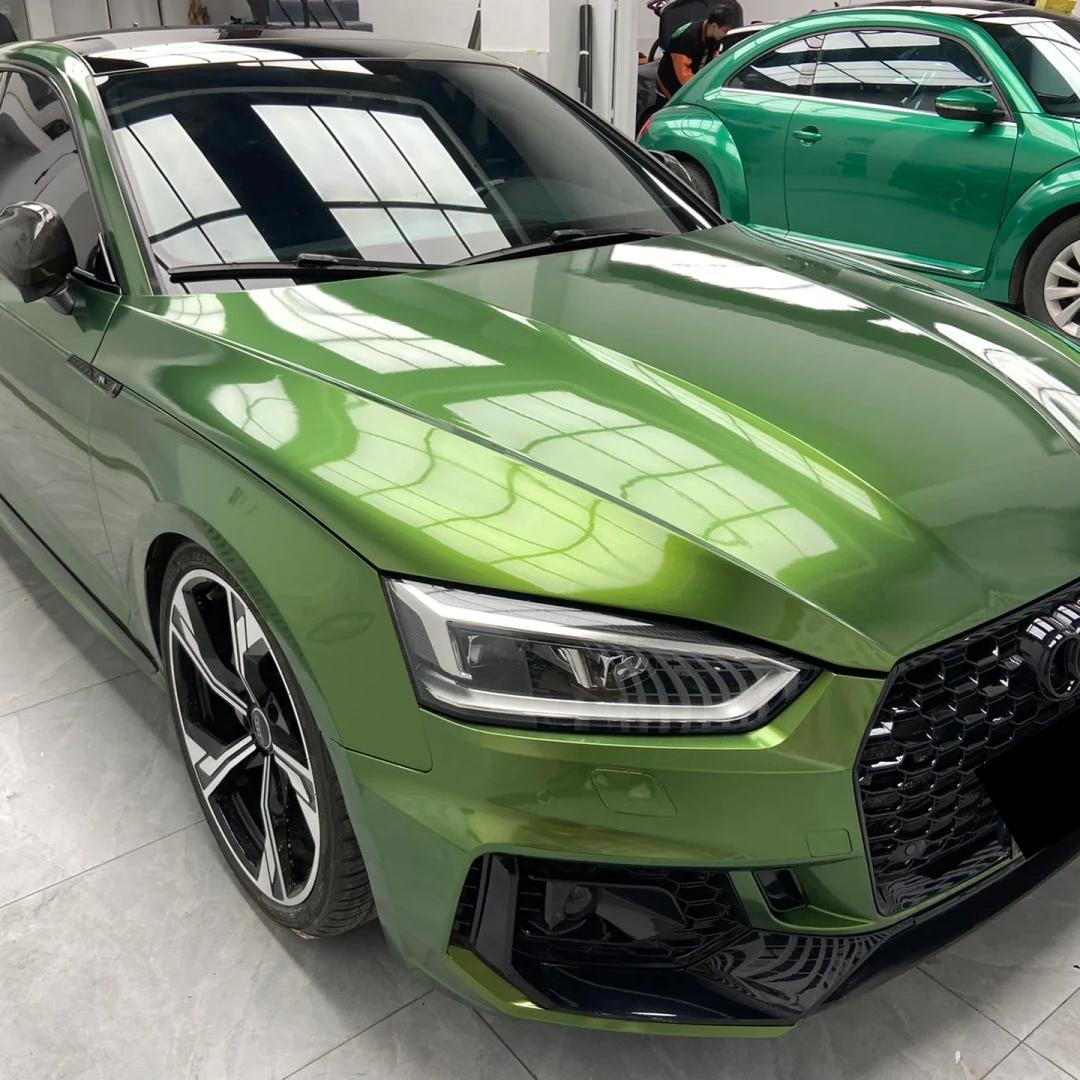 Gloss Metallic Mamba Green Car Vinyl Wrap PET review Mamba 00