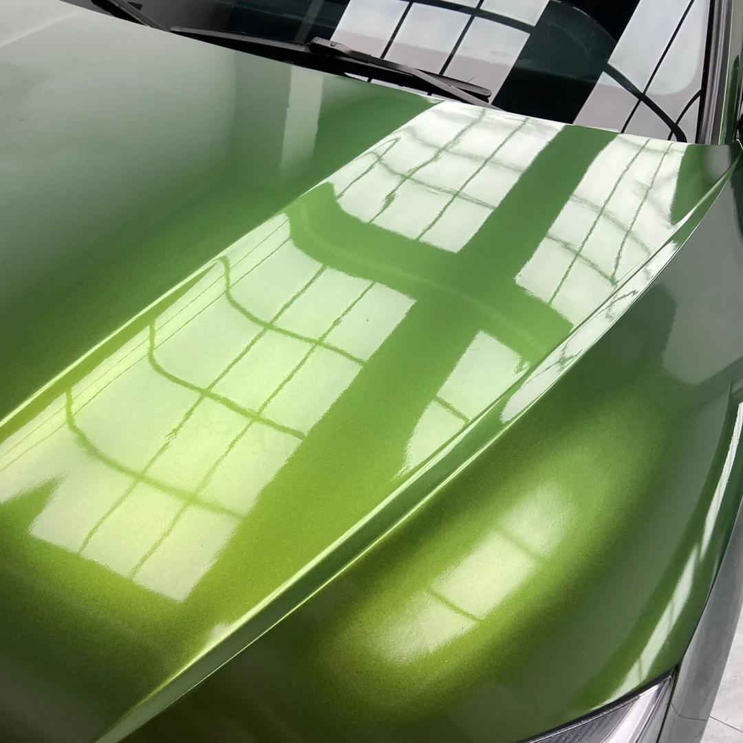 Gloss Metallic Mamba Green Car Vinyl Wrap PET review Mamba 02