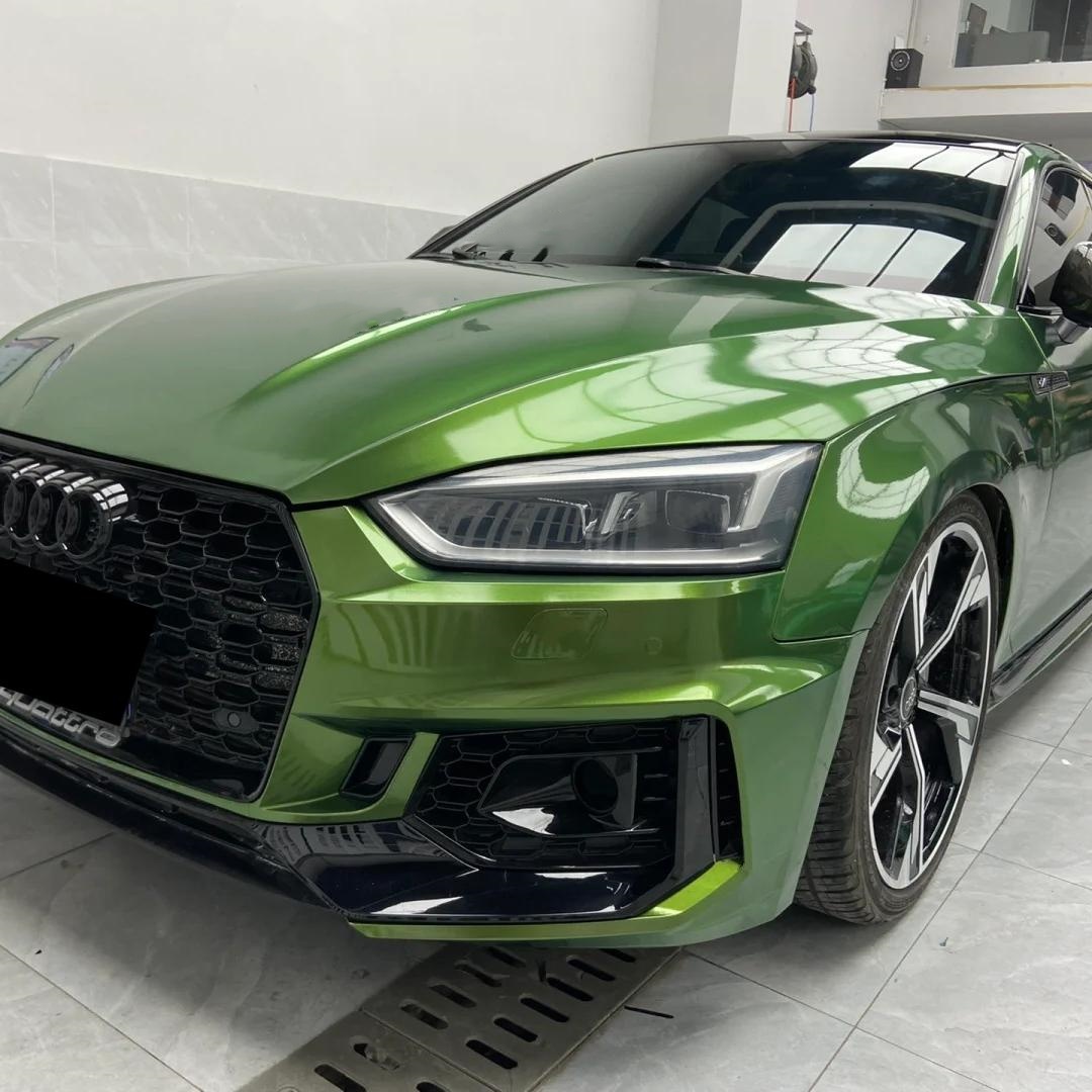 Gloss Metallic Mamba Green Car Vinyl Wrap PET review Mamba 01