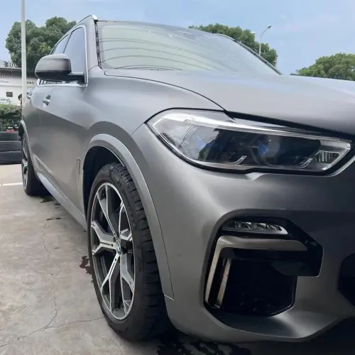Matte Metallic Satin Gunmetal Grey Car Vinyl Wrap PET review 