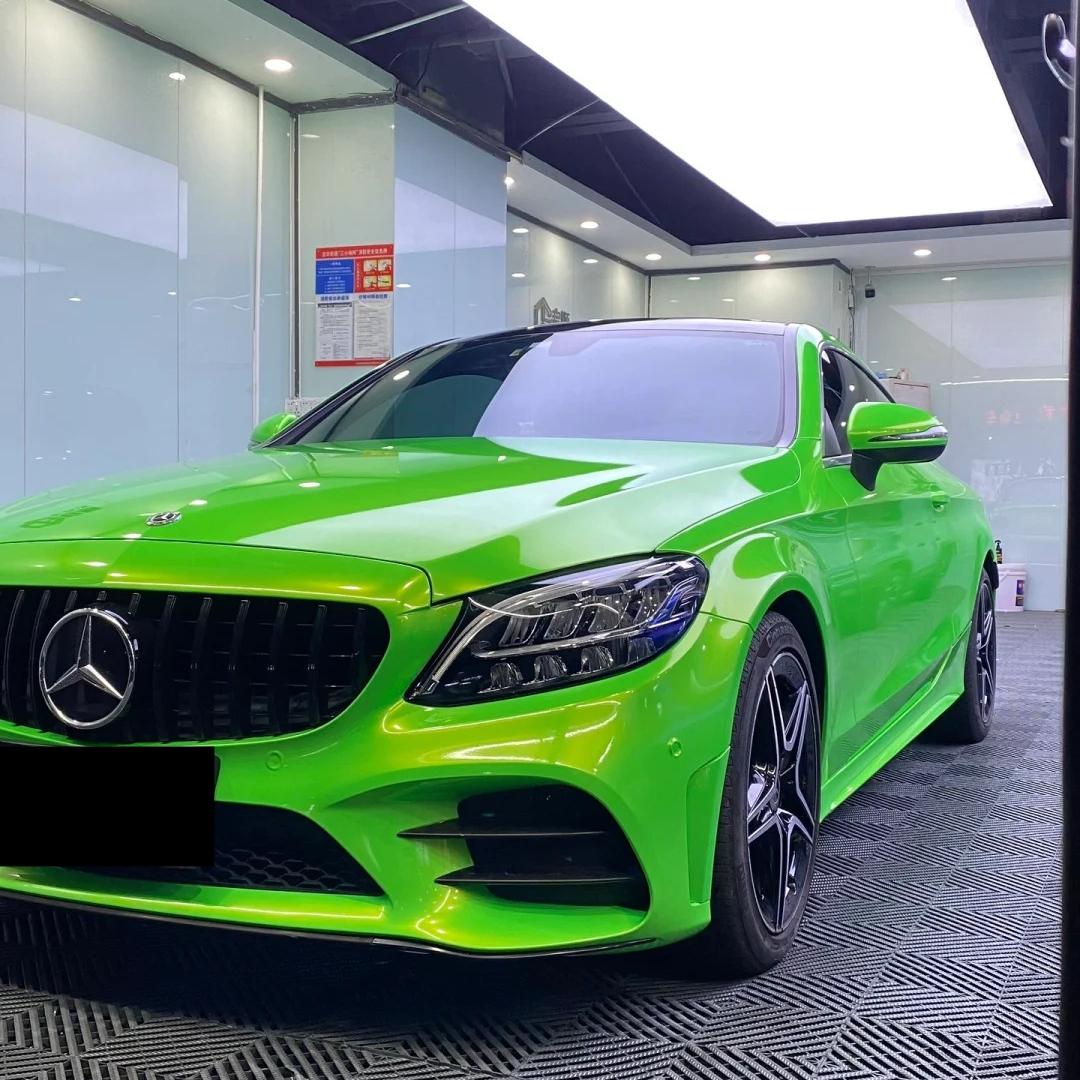 Gloss Metallic Gold Green Car Vinyl Wrap PET review Rich D. 00