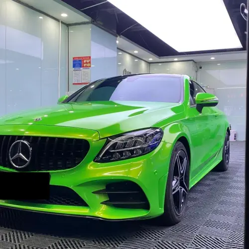 Gloss Metallic Gold Green Car Vinyl Wrap PET review 