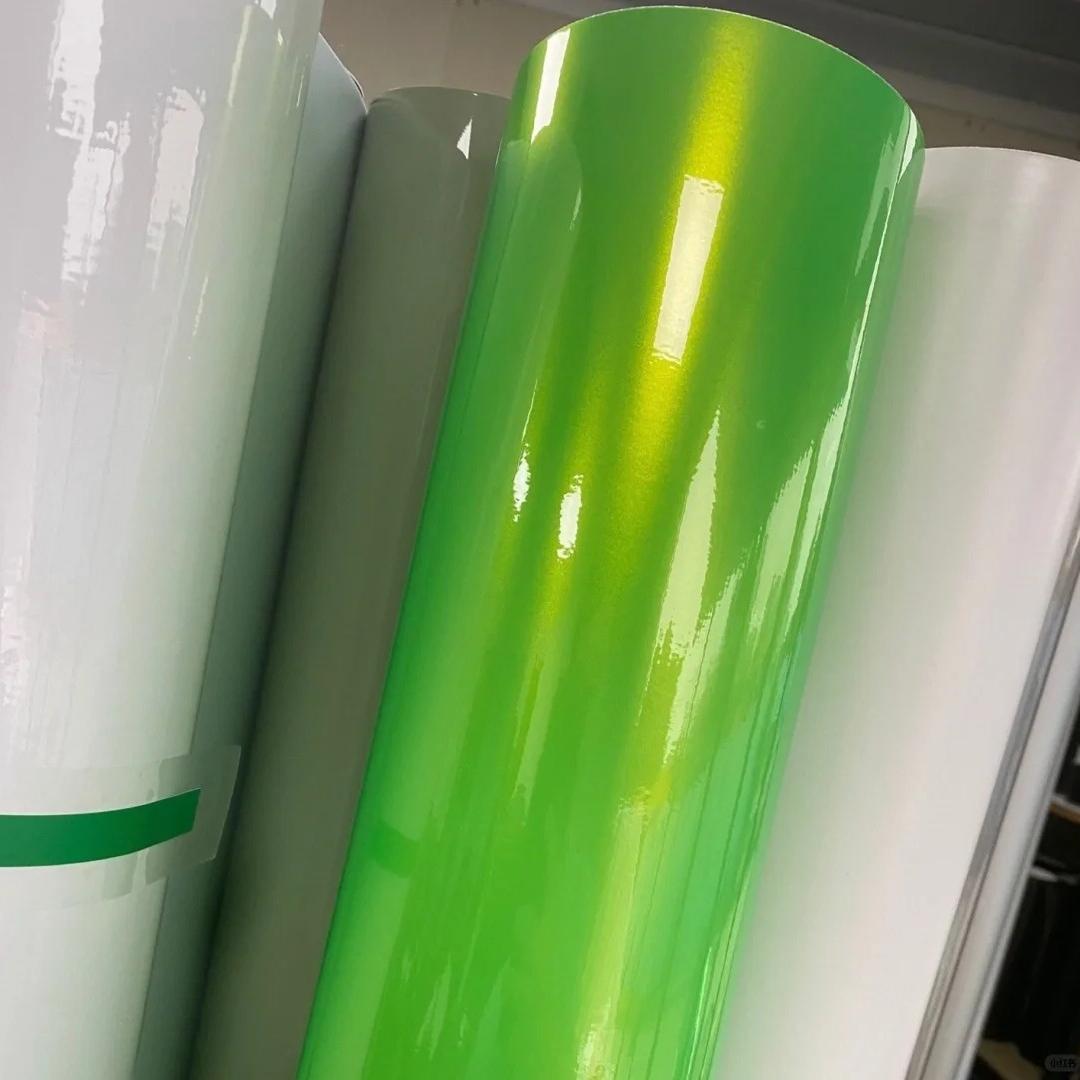 Gloss Metallic Gold Green Car Vinyl Wrap PET review makayla