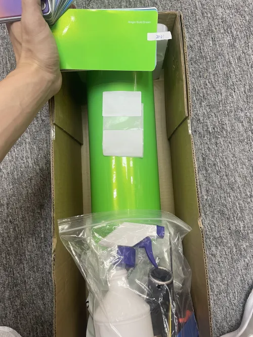 Gloss Metallic Gold Green Car Vinyl Wrap PET review 