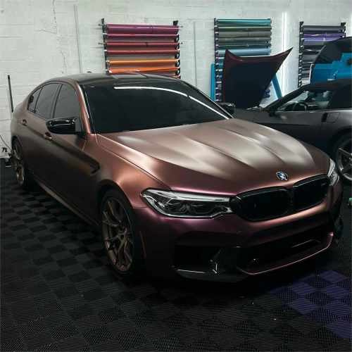 Matte Diamond Brown Red Car Vinyl Wrap reviewed by