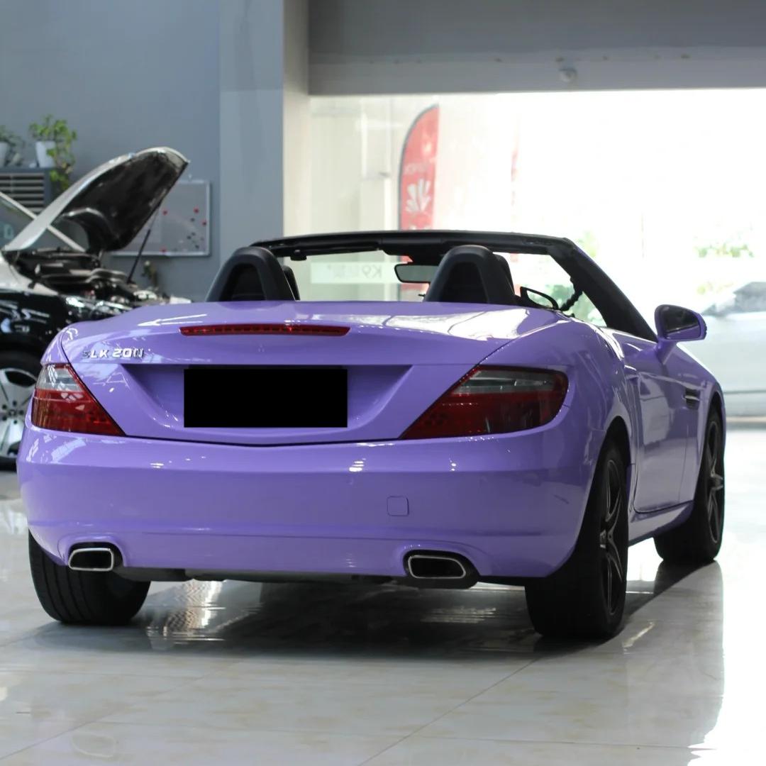 Gloss Lavender Purple Car Vinyl Wrap Tesla BMW PET review Lavender 02