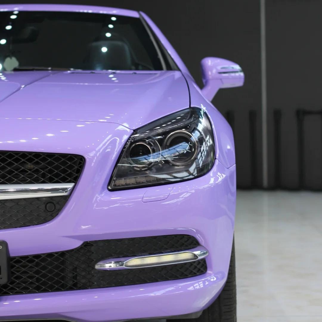 Gloss Lavender Purple Car Vinyl Wrap Tesla BMW PET review Lavender 01