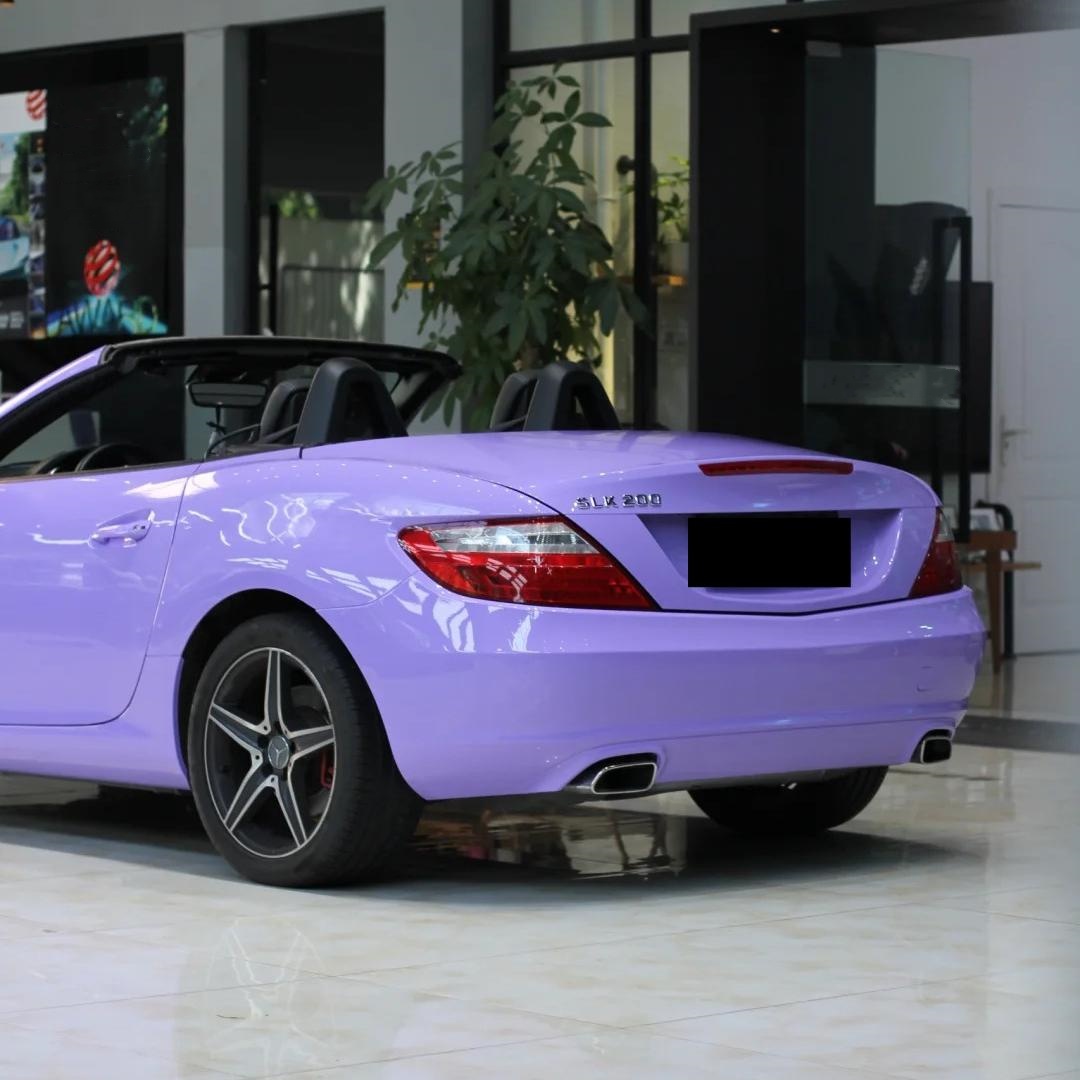 Gloss Lavender Purple Car Vinyl Wrap Tesla BMW PET review Lavender 03