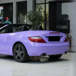 Gloss Lavender Purple Car Vinyl Wrap Tesla BMW PET review Lavender 04