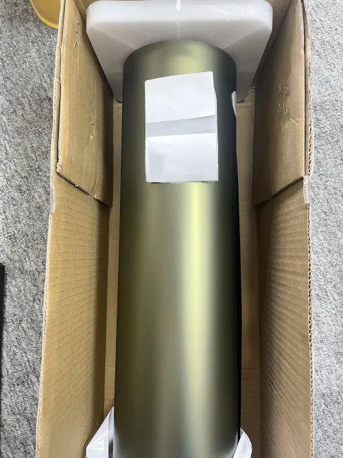 Matte Metallic Lighting Green Car Vinyl Wrap PET review 