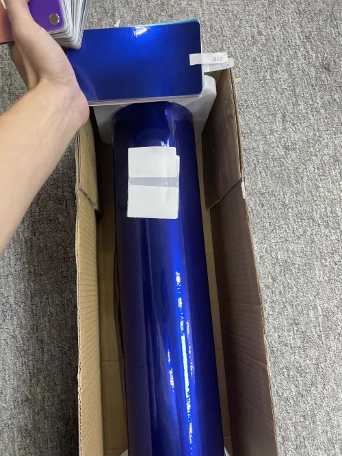 Gloss Metallic Blueberry Car Vinyl Wrap PET review 