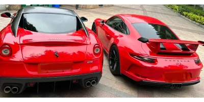 Gloss Ferrari Red Car Vinyl Wrap Sale review Glossy 02