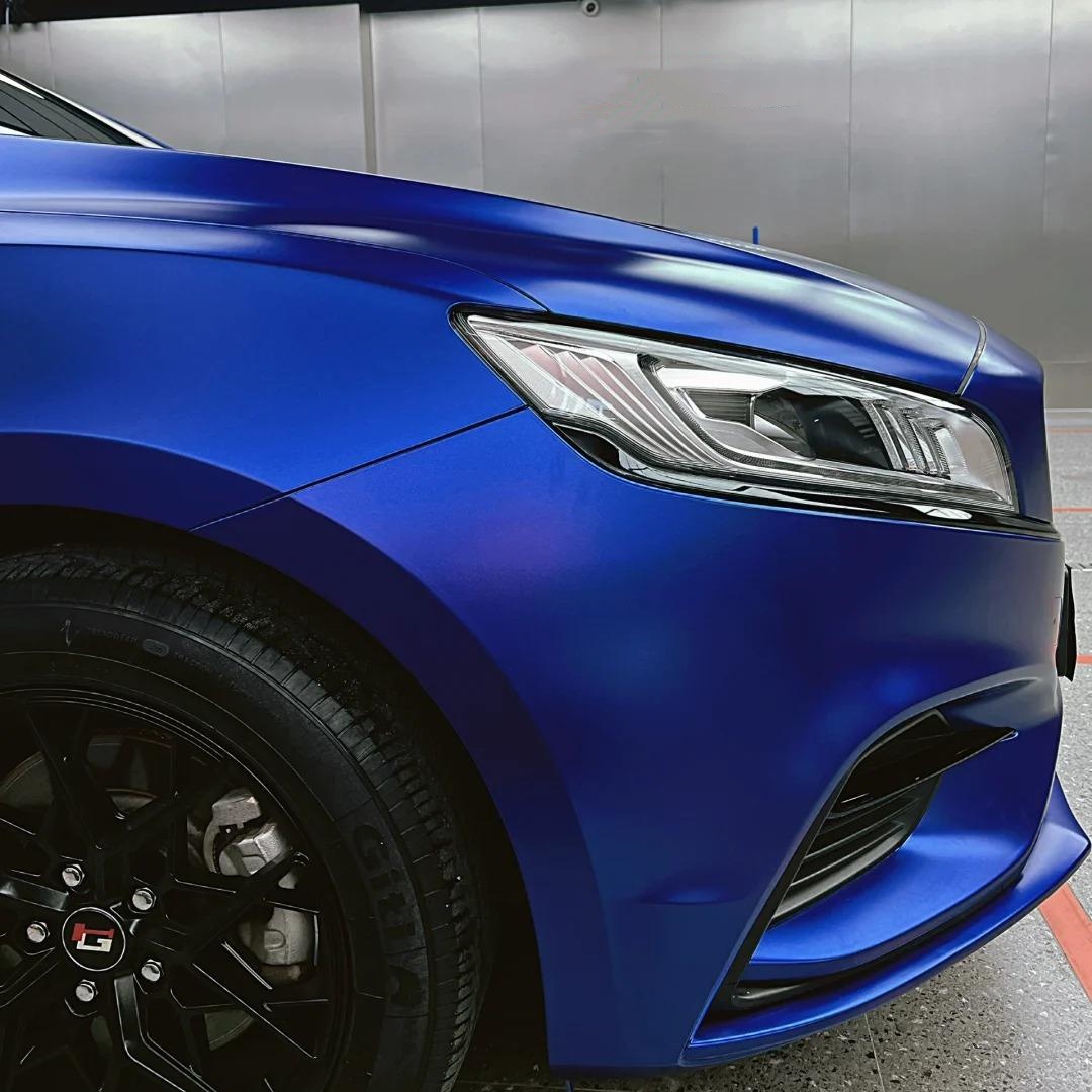 Matte Metallic Navy Blue Car Vinyl Wrap review Crowd 01