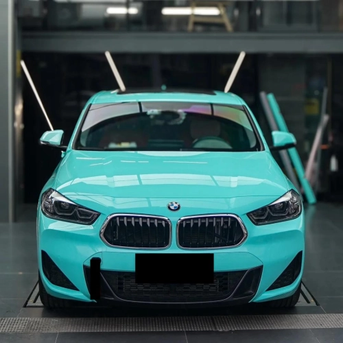 Glossy Crystal Tiffany Blue Car Vinyl Wrap PET review 