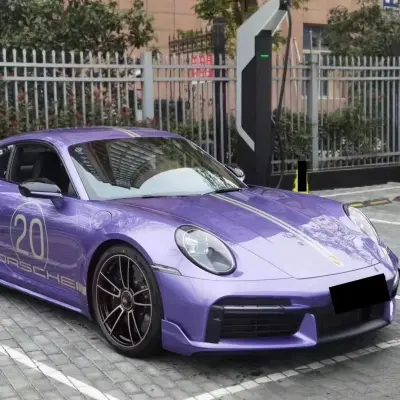 Gloss Metallic Viola Purple Car Vinyl Wrap review Stand 00