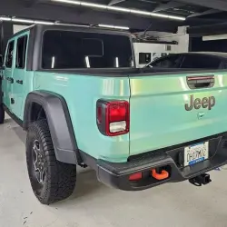 Gloss Metallic Rainbow Laser Tiffany Blue Car Vinyl Wrap review BC Wraps 03