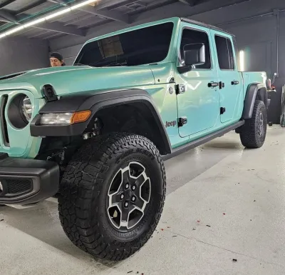 Gloss Metallic Rainbow Laser Tiffany Blue Car Vinyl Wrap review BC Wraps 00