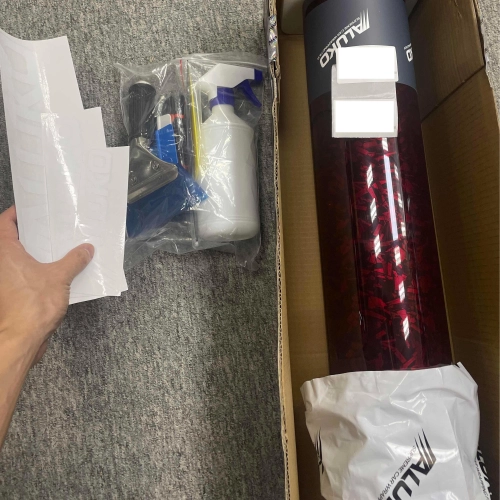 Gloss Red Forged Carbon Car Vinyl Wrap PET reviewed by