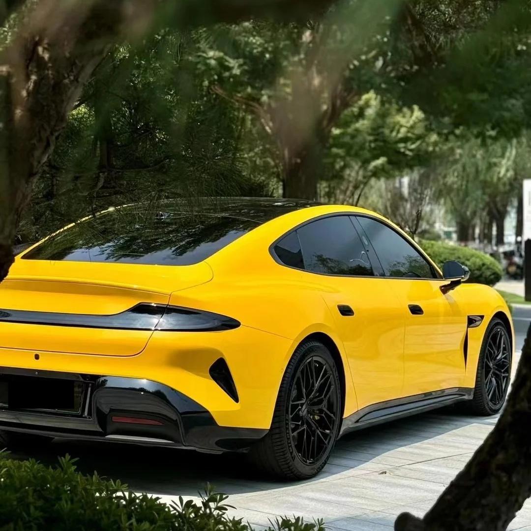 Gloss Metallic Golden Yellow Car Vinyl Wrap  review Golden 02