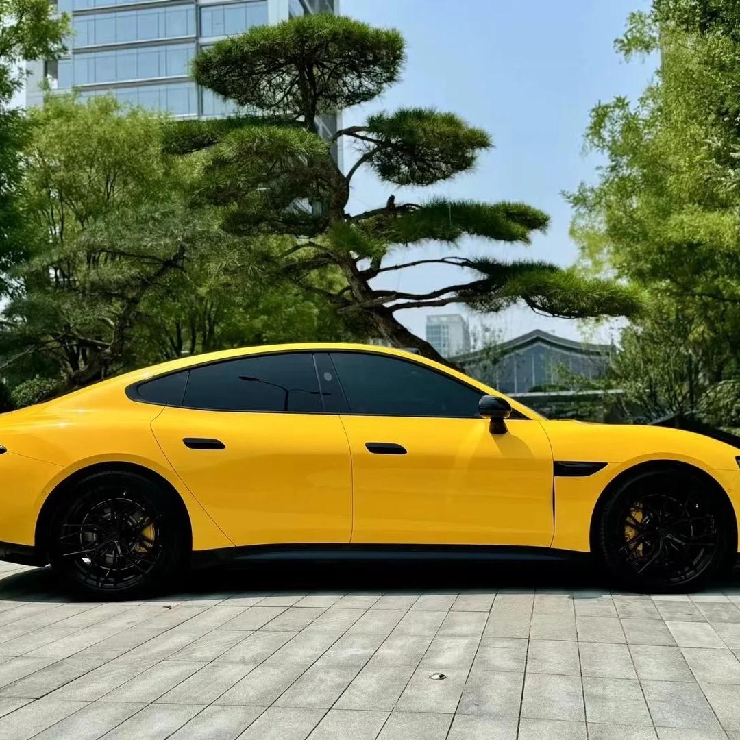 Gloss Metallic Golden Yellow Car Vinyl Wrap  review Golden 01