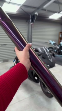 Gloss Metallic Chameleon Yellow Purple Car Vinyl Wrap PET review  blossombiker 04