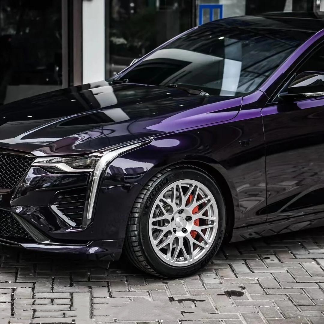 Gloss Metallic Ghost Midnight Purple Car Vinyl Wrap PET review Jeannie 07