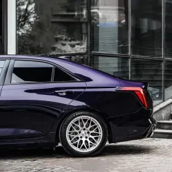 Gloss Metallic Ghost Midnight Purple Car Vinyl Wrap PET review Jeannie 05