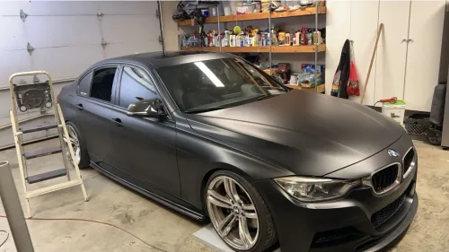 Ultra Matte Black Car Vinyl Wrap Tesla BMW PET review 
