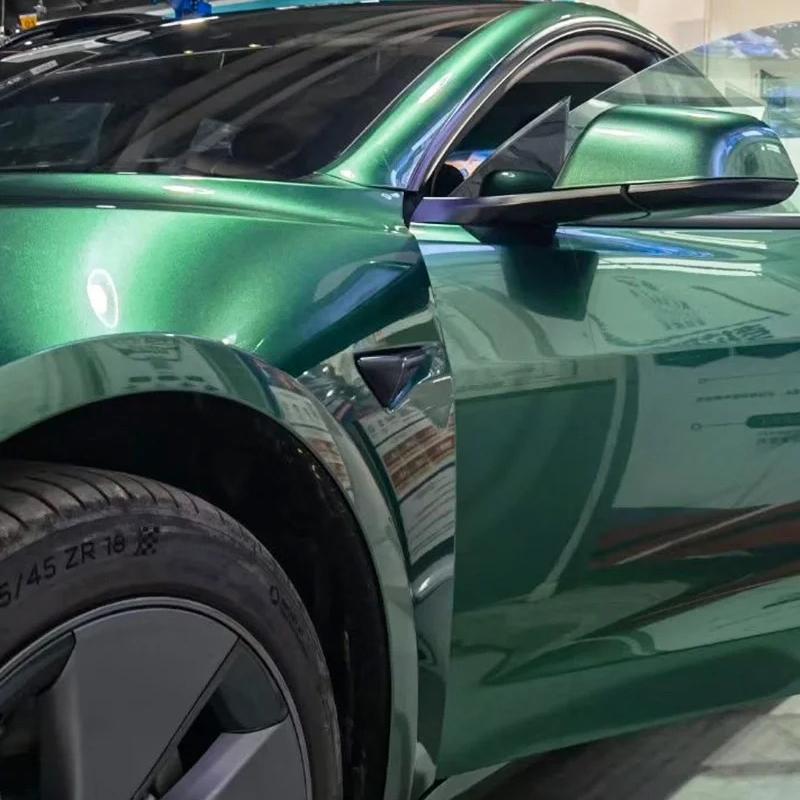 Gloss Metallic Emerald Green Car Vinyl Wrap PET review Nervous 01