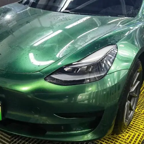Gloss Metallic Emerald Green Car Vinyl Wrap PET review 