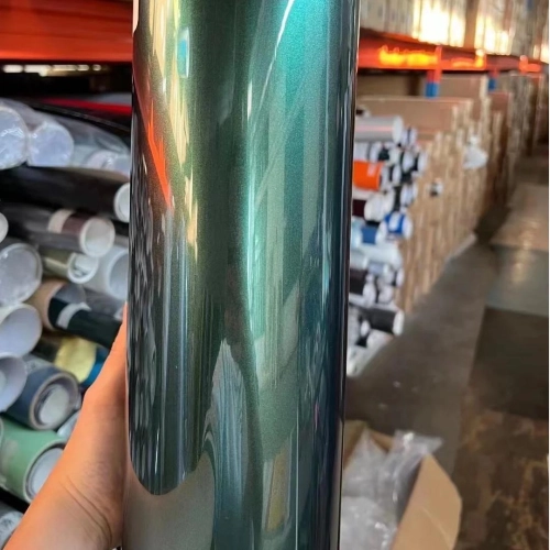 Gloss Metallic Emerald Green Car Vinyl Wrap PET review 