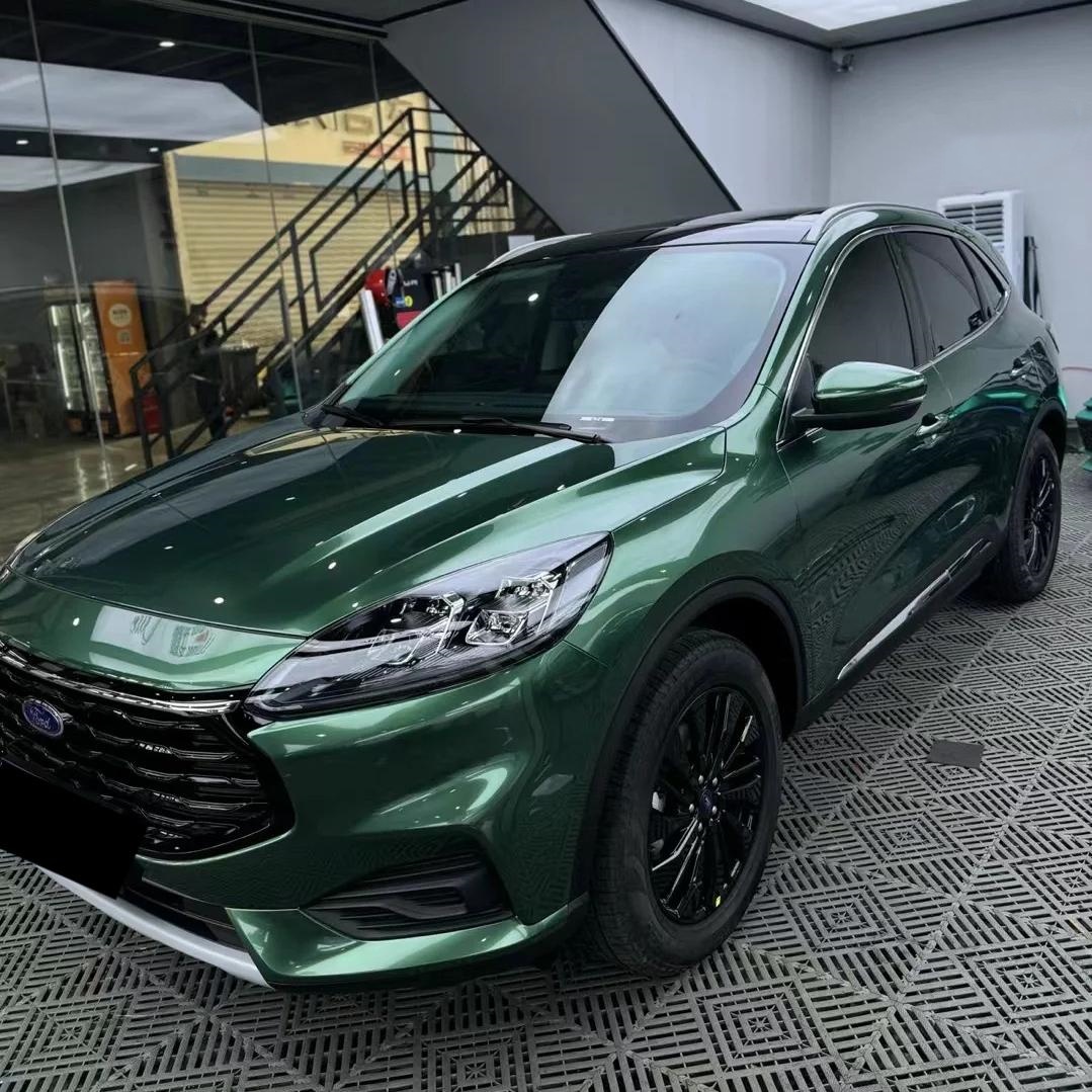 Gloss Metallic Emerald Green Car Vinyl Wrap PET review Orange 01