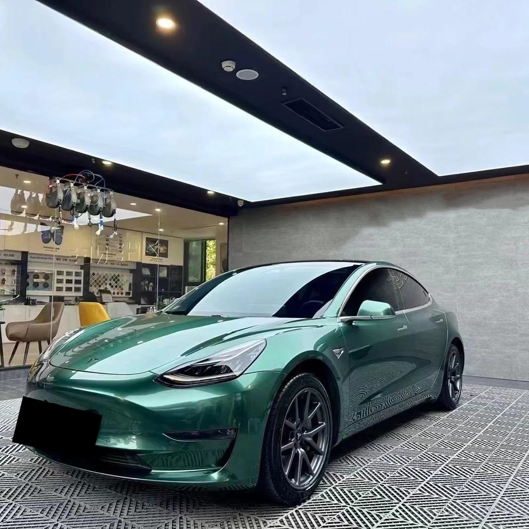 Gloss Metallic Emerald Green Car Vinyl Wrap PET review Service 02