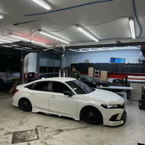 Gloss Metallic Chameleon Blue White Car Vinyl Wrap PET review 