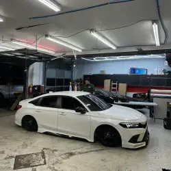 Gloss Metallic Chameleon Blue White Car Vinyl Wrap review existancegarage 01