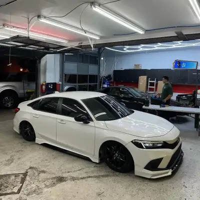 Gloss Metallic Chameleon Blue White Car Vinyl Wrap review existancegarage 02