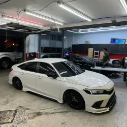 Gloss Metallic Chameleon Blue White Car Vinyl Wrap review existancegarage 03