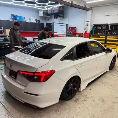 Gloss Metallic Chameleon Blue White Car Vinyl Wrap review existancegarage 03