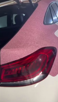 Matte Diamond Glitter Pink Car Vinyl Wrap review Glitter
