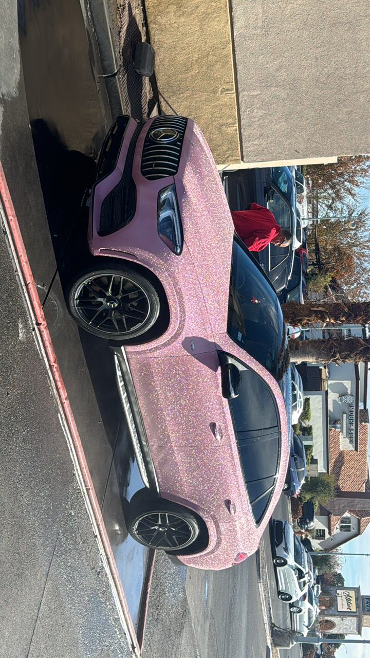 Matte Diamond Glitter Pink Car Vinyl Wrap review Glitter 01