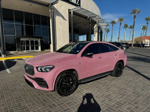 Matte Diamond Glitter Pink Car Vinyl Wrap review Glitter
