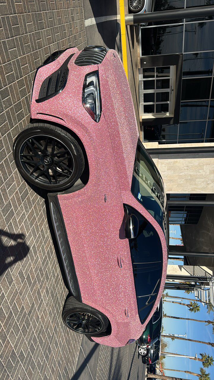 Matte Diamond Glitter Pink Car Vinyl Wrap review Glitter 03