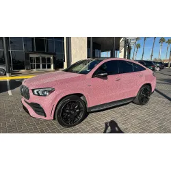 Matte Diamond Glitter Pink Car Vinyl Wrap review Glitter 04